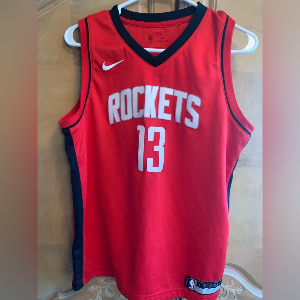 Nike Red and Black Rockets Jersey